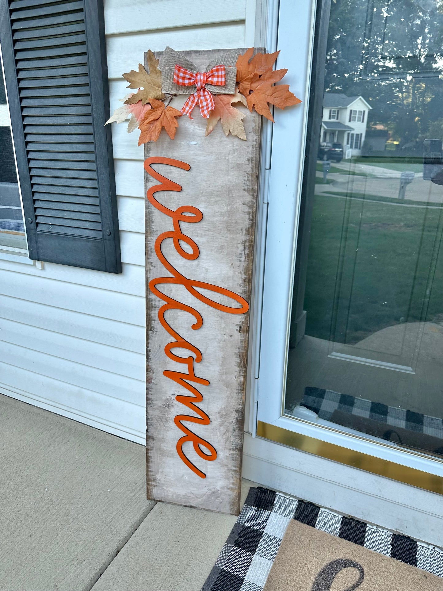 Fall Rustic Leaning Porch Sign
