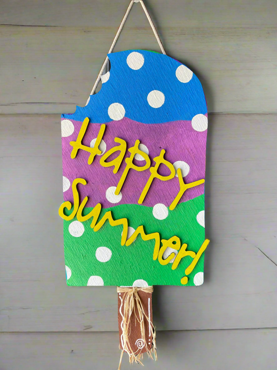 Popsicle Happy Summer Door Sign