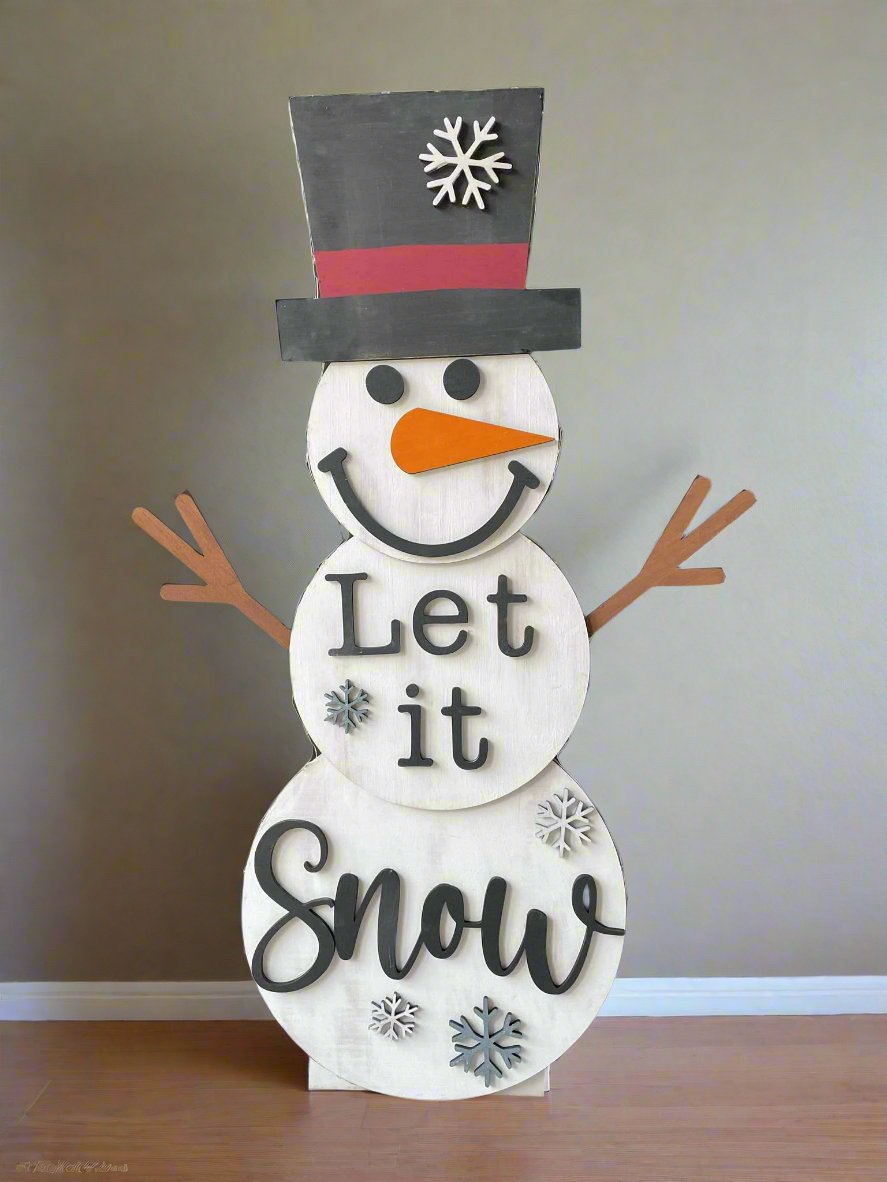 Let It Snow Lighted Standing Snowman